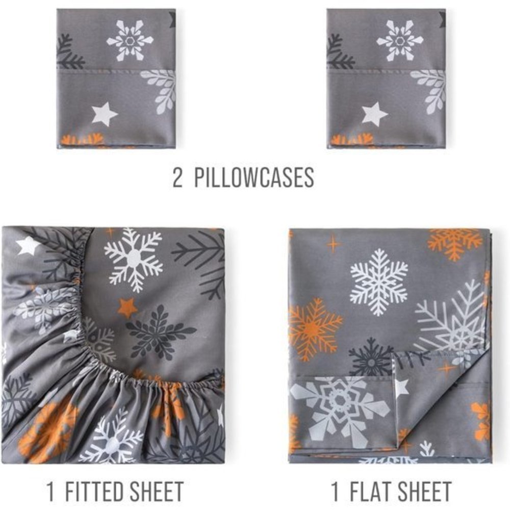Queen‎ Grey 4PC Microfiber up to Around Double Bedding Bed Sheet - Picture 6 of 8